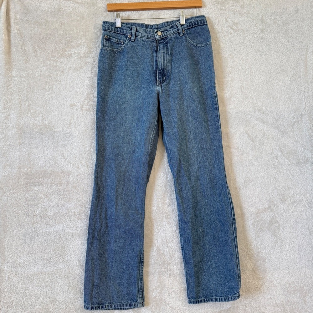 90s Y2K Baggy Jeans Mens 33x30 Medium Wash Relaxed Straight Leg Dad Denim Skater